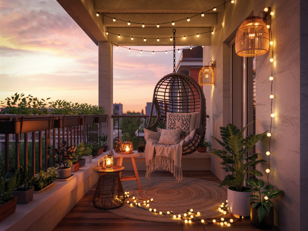temporary home decor lighting using floor lamps and plug-in sconces