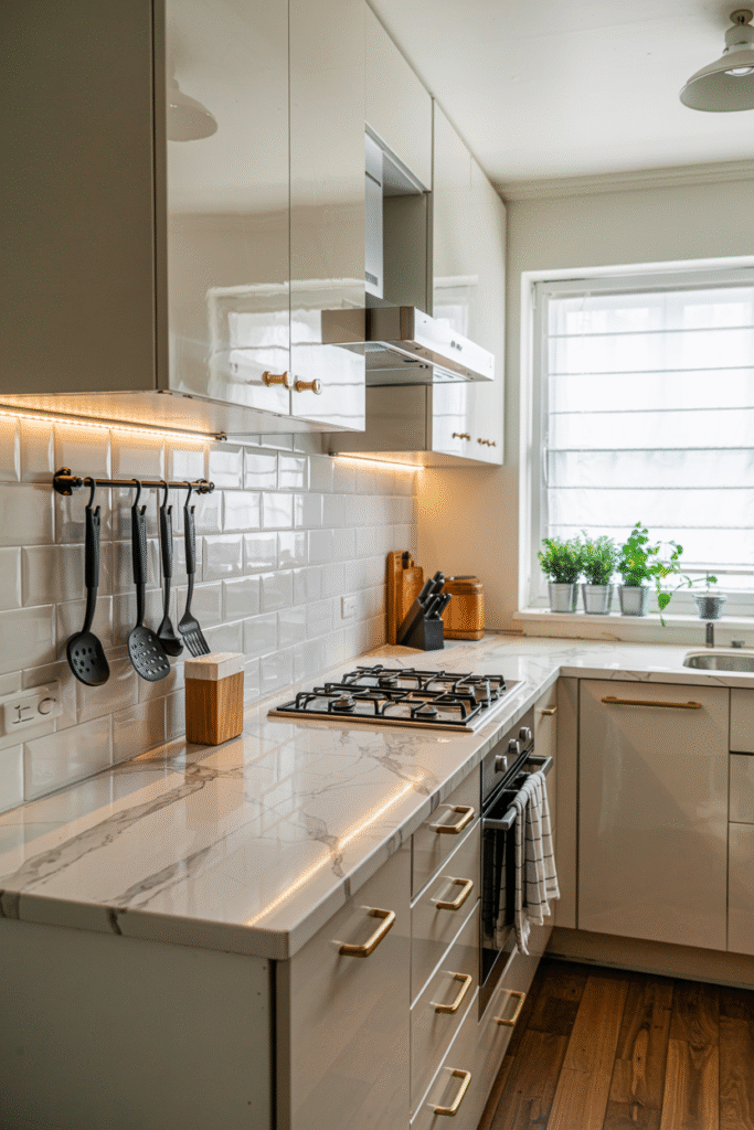 DIY renter decor hacks with peel-and-stick kitchen backsplash tiles
