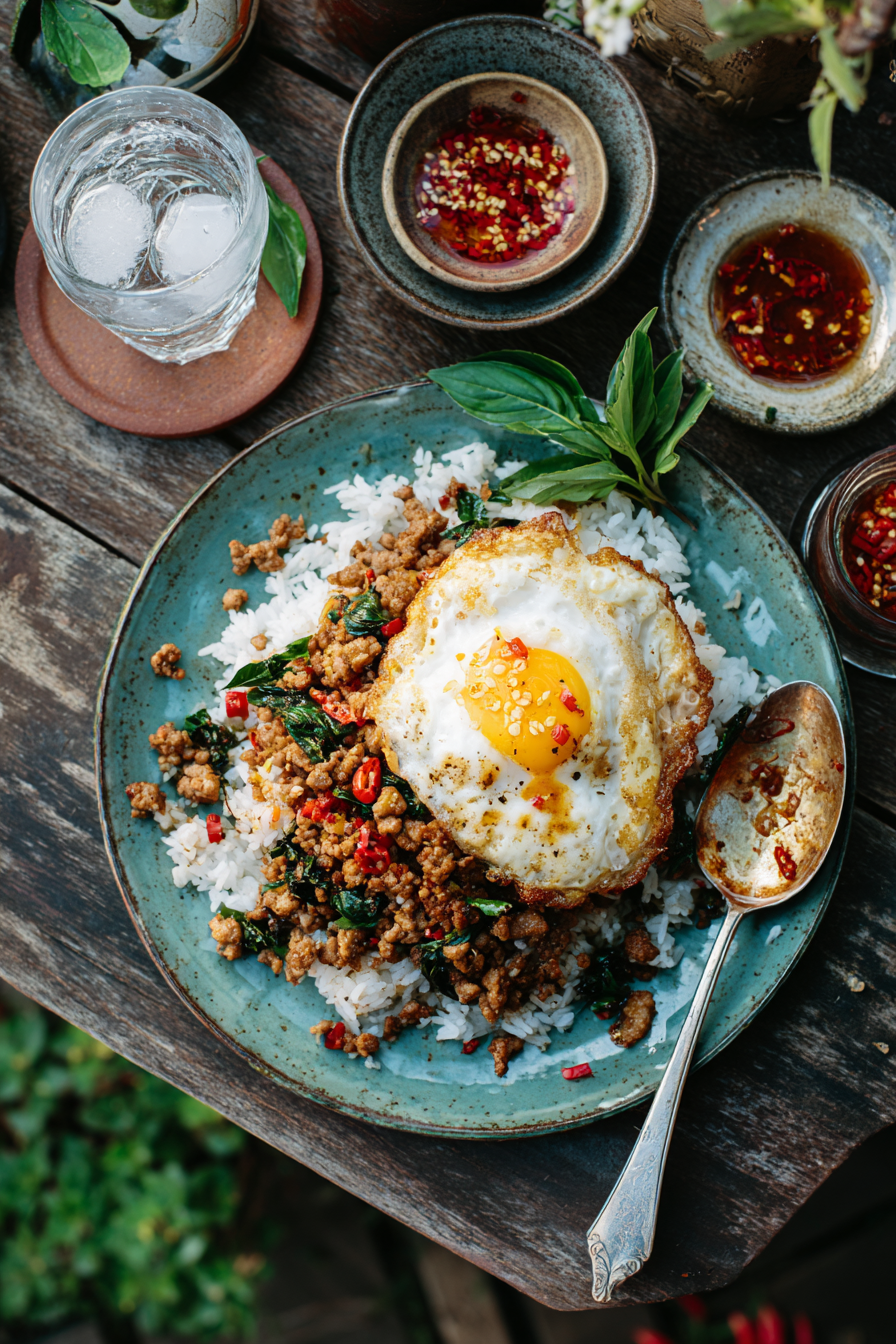 Pad Kra Pao recipe, Thai holy basil stir-fry, Nonstick wok with lid, Easy to clean nonstick wok, Lightweight wok for quick cooking, Authentic Thai stir-fry recipe, Homemade Pad Kra Pao, Basil chicken stir-fry, Thai street food favorite, Best wok for Thai cooking, Thai basil pork recipe, Stir-fry with holy basil, Nonstick wok for gas stove, Durable nonstick cookware, Quick Thai recipes at home, Easy Thai wok recipes, Wok with glass lid, Best nonstick pan for stir-fry, Simple Thai home cooking, Thai wok cooking essentials